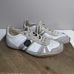 Y2K Diesel sneakers Cheju, cream tan grey leather running shoes 8.5